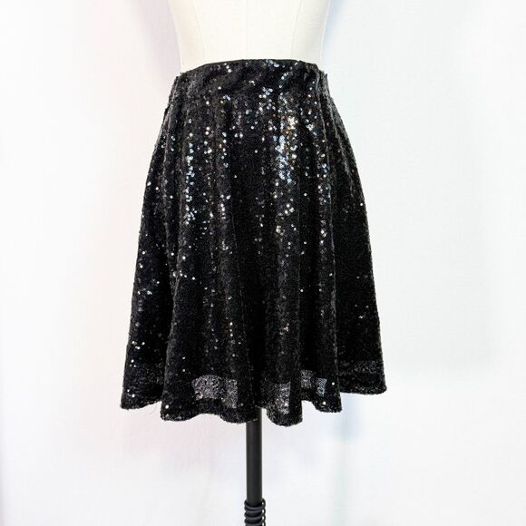 Xhilaration | Black Sequin Circle Mini Short Skirt | Sz S/P - Picture 1 of 5